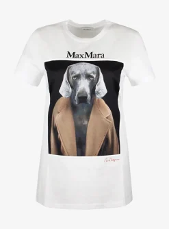 Shirt cipria wit met hond | DELSCHER. Fashion