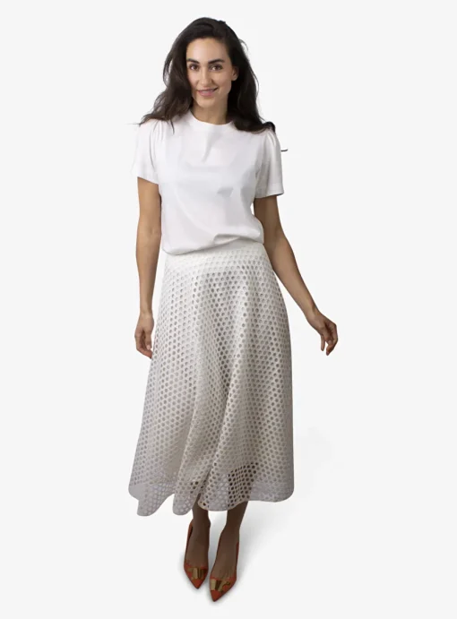 Shirt cream met pofmouw | DELSCHER. Fashion