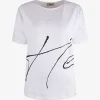 Shirt handschrift print zwart wit | DELSCHER. Fashion