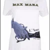 Shirt logo print wit blauw | DELSCHER. Fashion