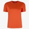 Shirt oranje met pofmouw | DELSCHER. Fashion