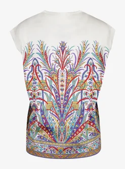 Shirt print groen multicolor | DELSCHER. Fashion