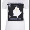 Shirt print lavendel blauw zwart wit | DELSCHER. Fashion