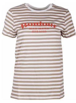 Shirt streep logo camel offwhite | DELSCHER. Fashion