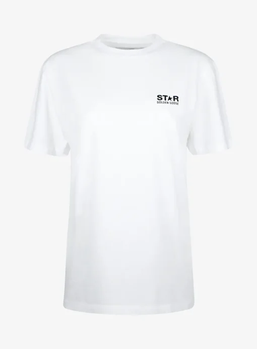Shirt wit klein zwart logo | DELSCHER. Fashion