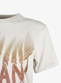 Shirt zoeline beige met logo | DELSCHER. Fashion