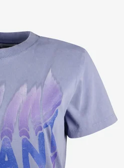 Shirt zoeline blauw lila met logo | DELSCHER. Fashion