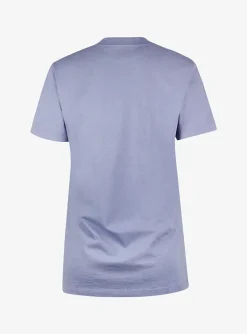 Shirt zoeline blauw lila met logo | DELSCHER. Fashion