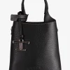 shopping bag crossbody micro leder zwart | DELSCHER. Fashion