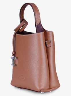 SHOPPING BAG CROSSBODY MICRO LEDER cognac | DELSCHER. Fashion