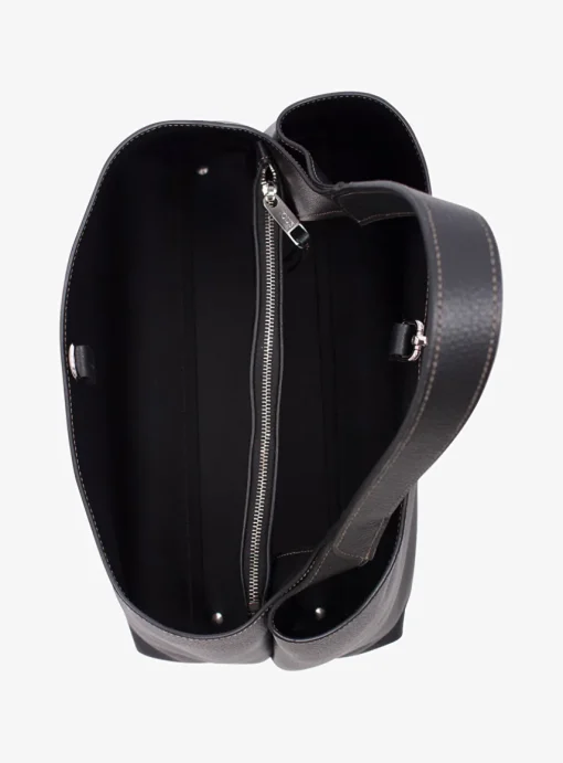 Shopping bag medium zwart | DELSCHER. Fashion