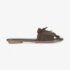 Slipper suede bruin met franje | DELSCHER. Fashion