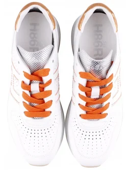 Sneaker H429 Sfoderato R3B wit oranje | DELSCHER. Fashion