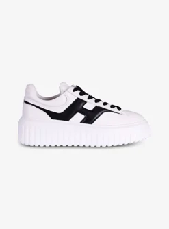 Sneaker H stripes wit zwart | DELSCHER. Fashion