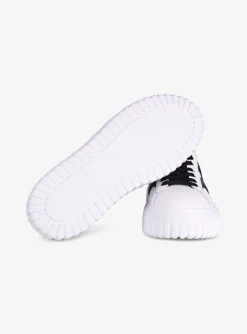 Sneaker H stripes wit zwart | DELSCHER. Fashion