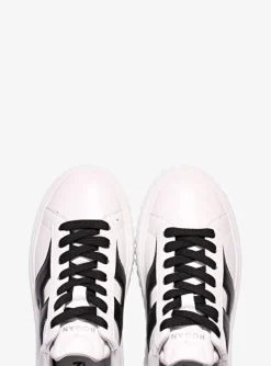 Sneaker H stripes wit zwart | DELSCHER. Fashion
