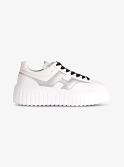 Sneaker H stripes zilver wit | DELSCHER. Fashion