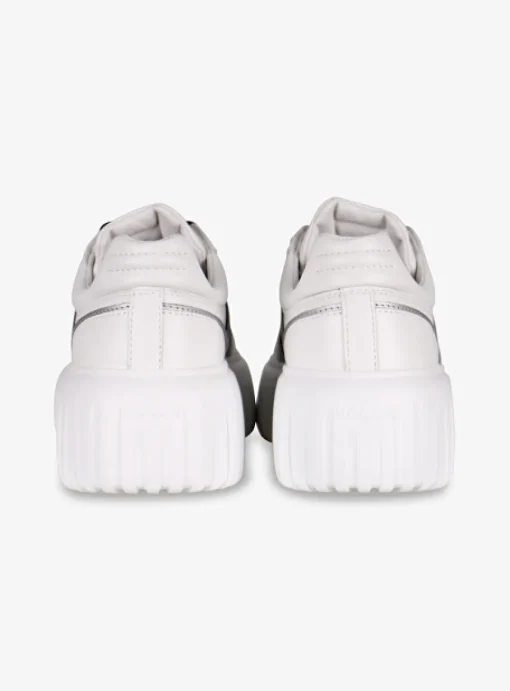 Sneaker H stripes zilver wit | DELSCHER. Fashion
