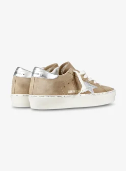 Sneaker hi star camel suede met zilveren ster | DELSCHER. Fashion