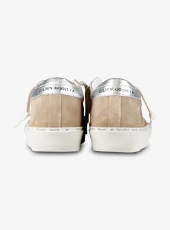 Sneaker hi star camel suede met zilveren ster | DELSCHER. Fashion