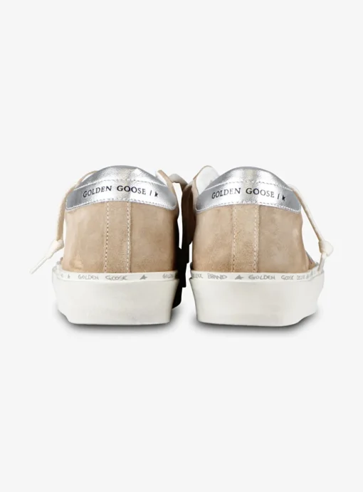 Sneaker hi star camel suede met zilveren ster | DELSCHER. Fashion