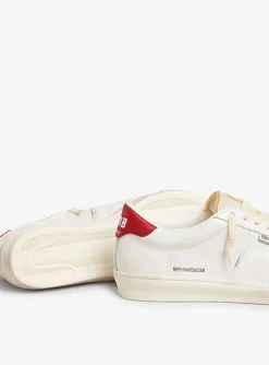 Sneaker matchstar wit met rood | DELSCHER. Fashion