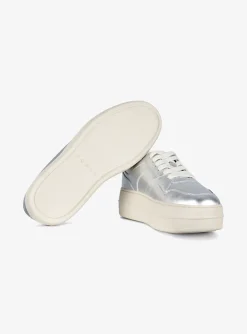 Sneaker skyscraper metallic zilver beige | DELSCHER. Fashion
