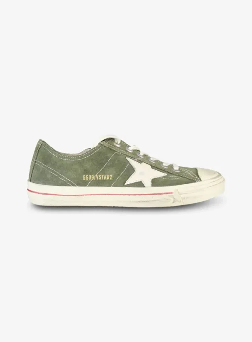 Sneaker V star suede groen | DELSCHER. Fashion