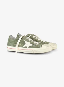 Sneaker V star suede groen | DELSCHER. Fashion
