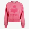 Sweater mobily rood met faded rood logo | DELSCHER. Fashion
