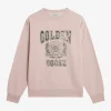 Sweater poederroze met groene opdruk | DELSCHER. Fashion