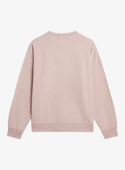 Sweater poederroze met groene opdruk | DELSCHER. Fashion
