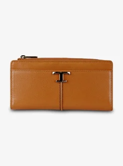 T timeless portemonnee leder pompoen oranje | DELSCHER. Fashion