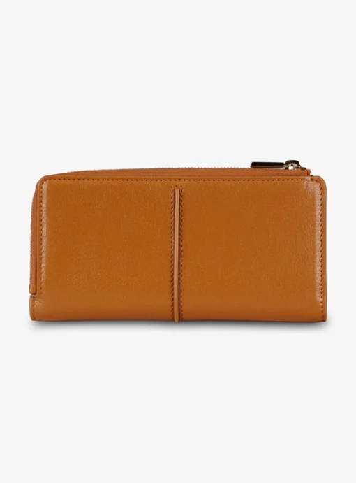 T timeless portemonnee leder pompoen oranje | DELSCHER. Fashion