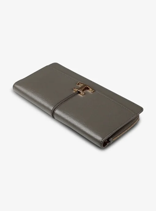 T timeless portemonnee leder antracietgrijs | DELSCHER. Fashion