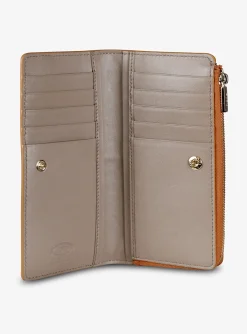 T timeless portemonnee leder pompoen oranje | DELSCHER. Fashion