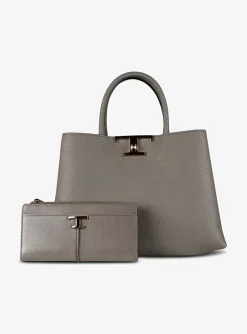 T timeless portemonnee leder antracietgrijs | DELSCHER. Fashion