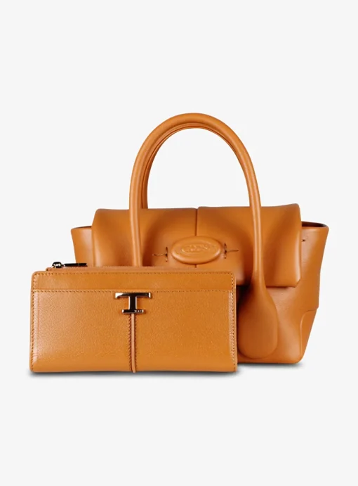 T timeless portemonnee leder pompoen oranje | DELSCHER. Fashion