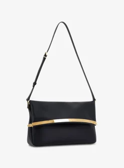 Tas clutch marine met gouden detail en flap sluiting | DELSCHER. Fashion