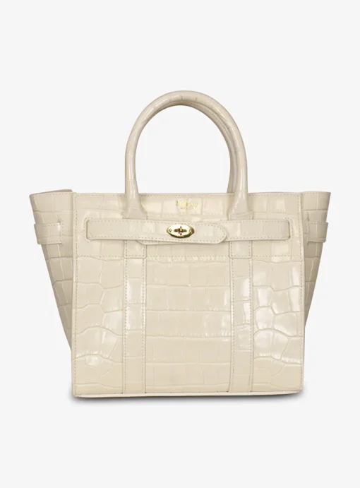 Tas Mini zipped bayswater eggshell wit | DELSCHER. Fashion
