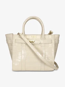Tas Mini zipped bayswater eggshell wit | DELSCHER. Fashion