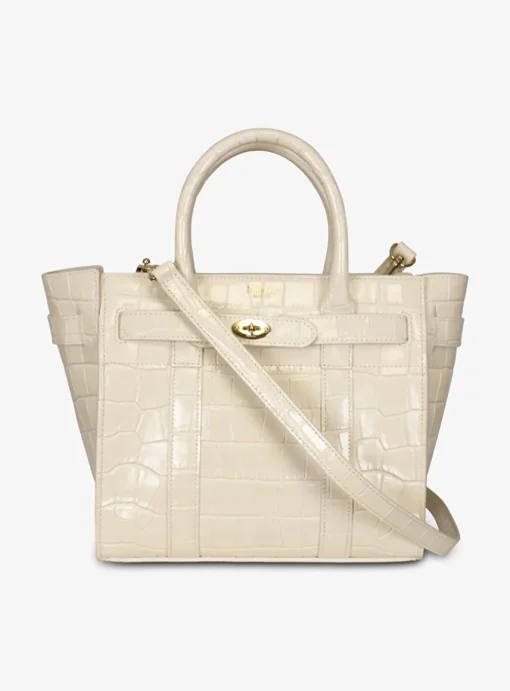Tas Mini zipped bayswater eggshell wit | DELSCHER. Fashion