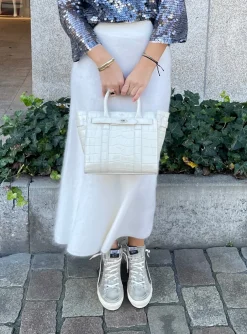 Tas Mini zipped bayswater eggshell wit | DELSCHER. Fashion