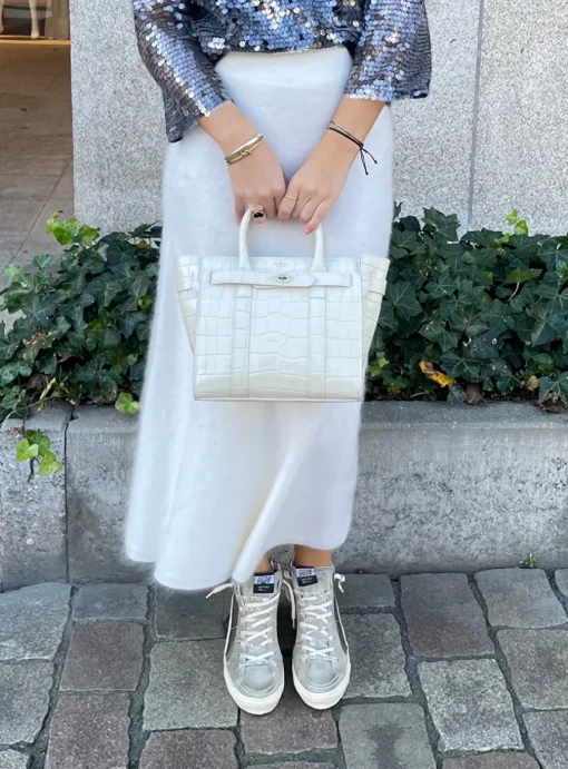 Tas Mini zipped bayswater eggshell wit | DELSCHER. Fashion