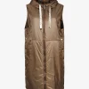 the cube quilted Bodywarmer greengil camel | DELSCHER. Fashion