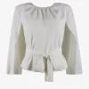 Top Area crepe offwhite | DELSCHER. Fashion