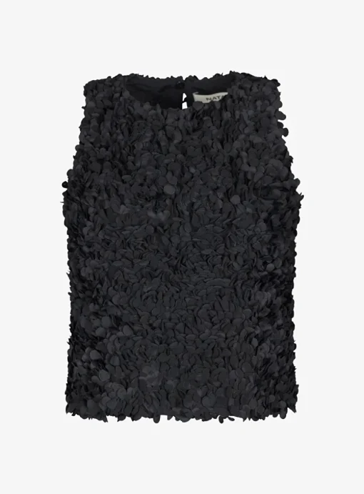Top carisu mouwloos zwart | DELSCHER. Fashion