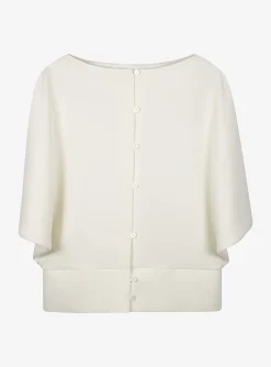 Top Choc crêpe offwhite | DELSCHER. Fashion