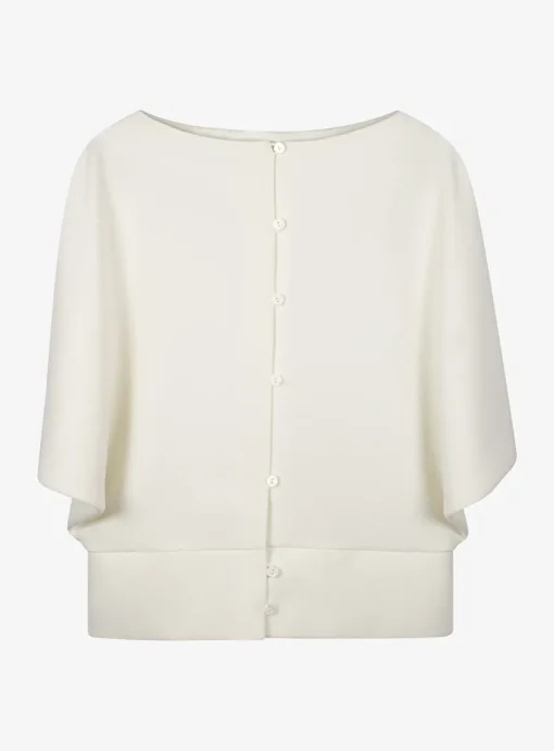 Top Choc crêpe offwhite | DELSCHER. Fashion