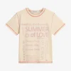 T-Shirt creme met opdruk | DELSCHER. Fashion